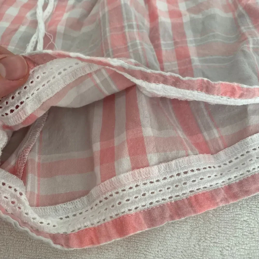 Love to Lounge Women's PJ Shorts size M Pink Gray Plaid - Picture 10 of 16